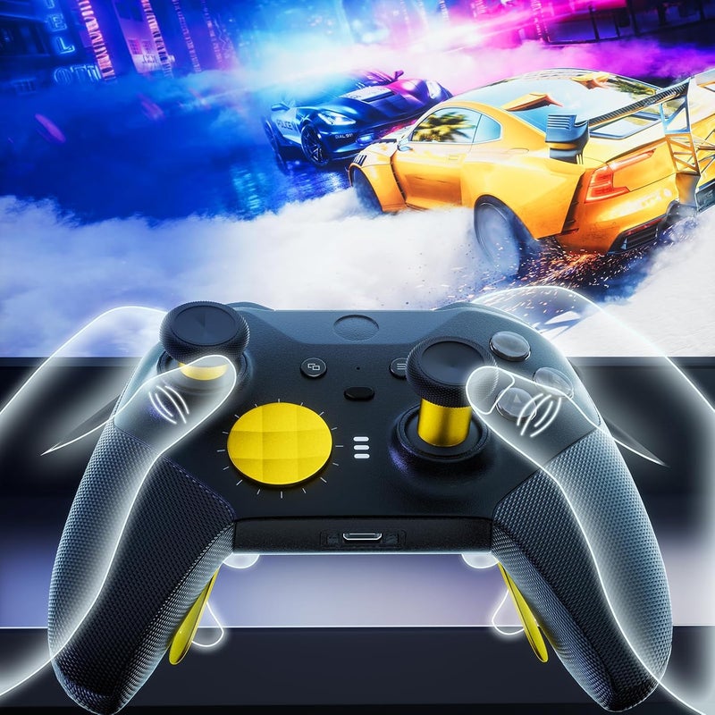 ZAPOLEX 14-in-1 Controller Accessories Kit Compatible with Xbox Elite Series 2, 6 Premium Metal Thumbsticks, Swap Joysticks, 4 Interchangeable Paddles, 2 D-Pads, 1 Tool & 1 Storage Bag (Bright Gold) - Image 4